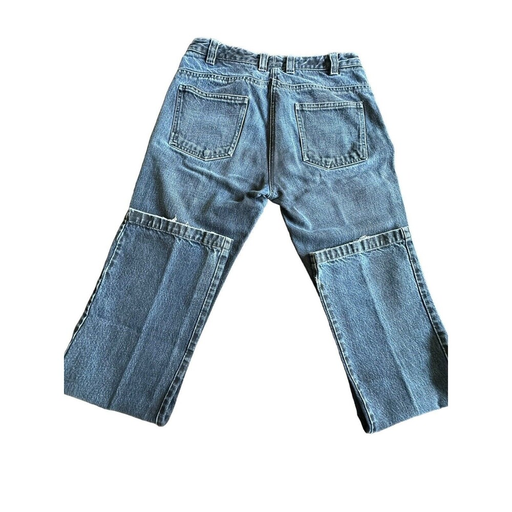 Faconnable Jeans Size 4 Bootcut Straight Blue Black Denim 100% Cotton #O2-5 - Picture 11 of 13